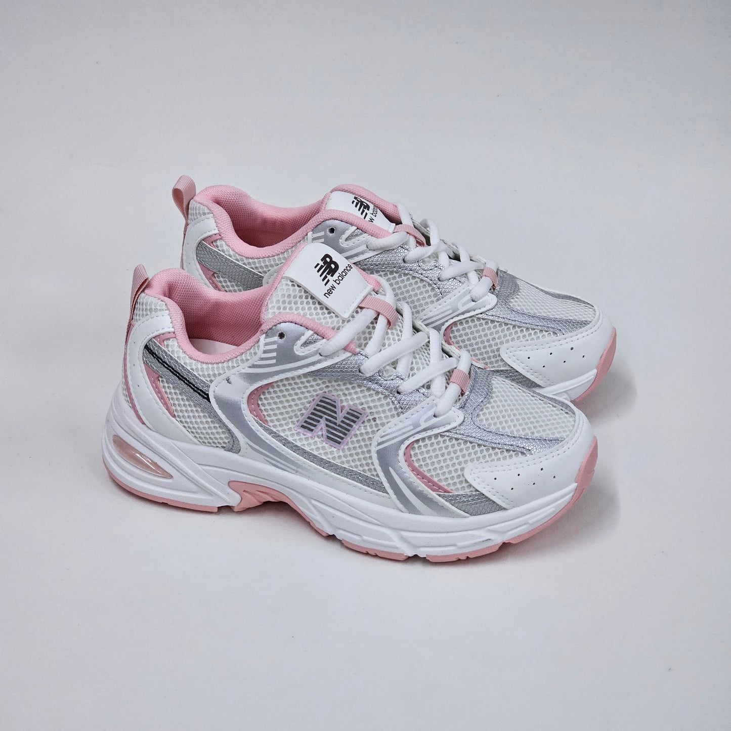 Nb white silver pink - Bold Shoes
